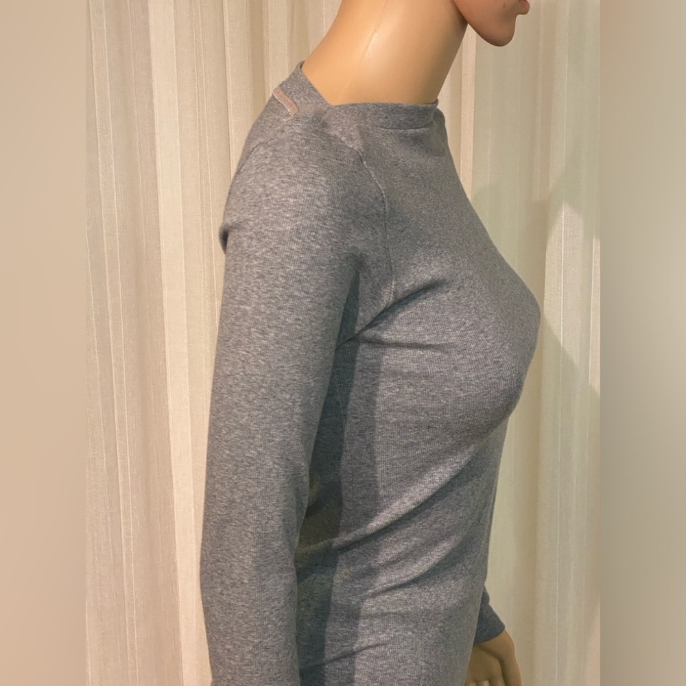 Brunello Cucinelli Grey Cotton/Lycra Top Size S Monali Beading Boat Neck Womens - Picture 11 of 16
